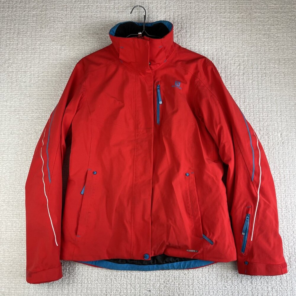Salomon Brilliant 20K AdvancedSkin dry Waterproof Ski Jacket Women M Red (read**